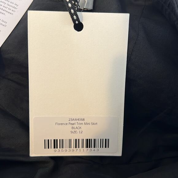 Aje Florence Pearl Trim Lightweight Poplin Ruffle Hem Mini Skirt Size 8 NWT - Picture 7 of 8